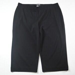 Catherines 2X (22W-24W) Black Crepe Pull On Capri Cropped Womens‎ Pants